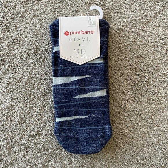 Pure Barre Accessories Tavi Noir Pure Barre Grippy Socks Blue Grey Pilates Ballet Bare Yoga